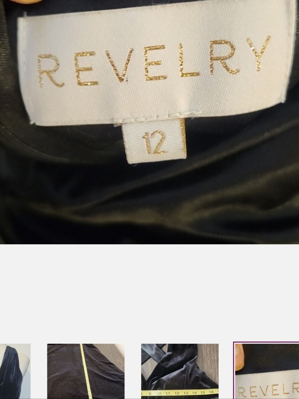 REVERLY Dylan Velvet Dress Black Fromal Maxi Dress Holiday Evening - Picture 7 of 7